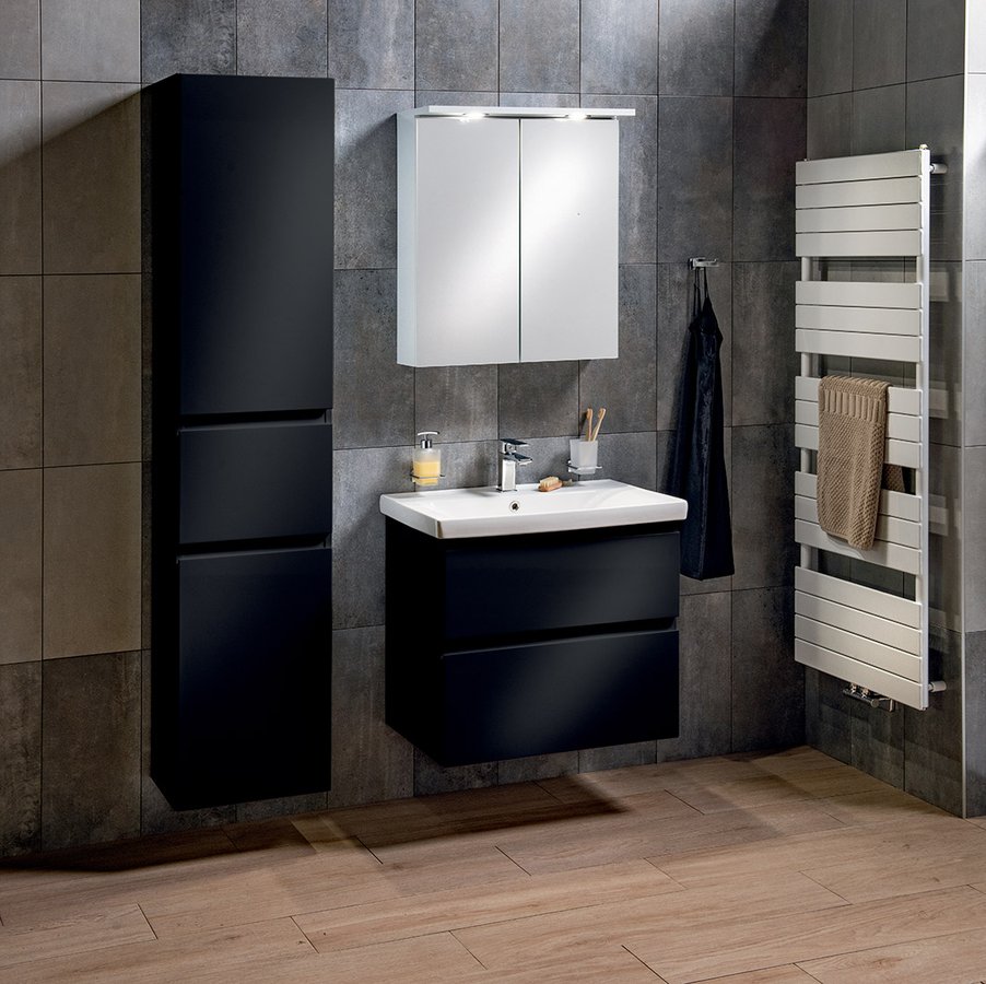 Alsó szekrény, Aqualine ALTAIR AI680 mosdótartó szekrény, 77,5x60x45cm, matt fekete