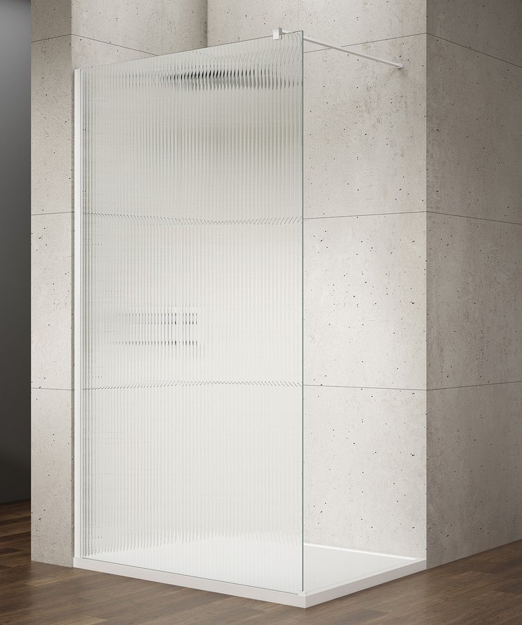 Walk-in, Sapho VARIO WHITE GX1510-07 WALK-IN zuhanyfal Nordic üveggel 1000mm, matt fehér színű Wa