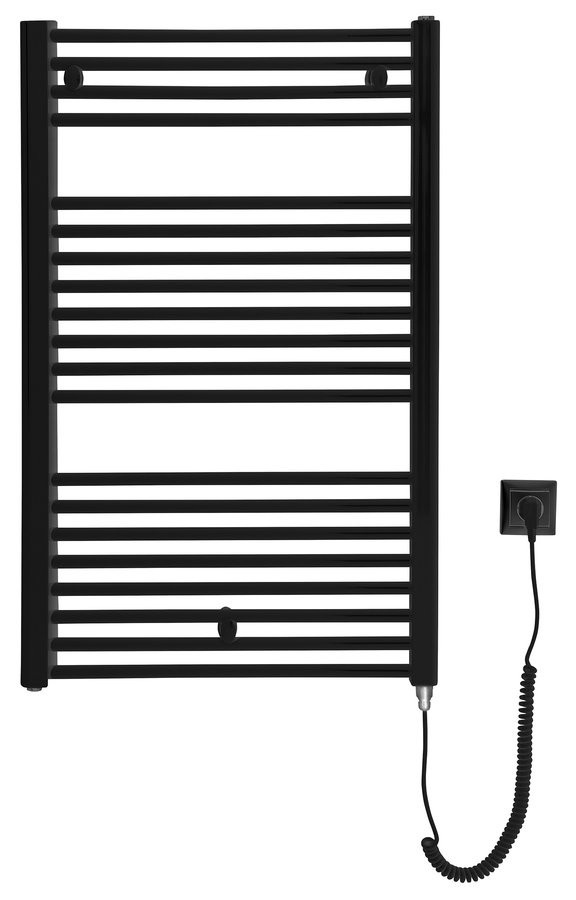 Egyenes radiátor, Aqualine DIRECT-E elektromos fürdőszobai radiátor ILE96TB fűtőpatronnal, fekete