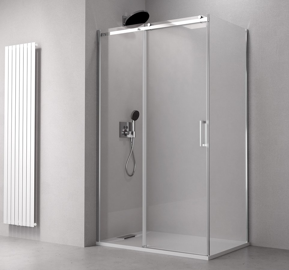 Zuhanykabin, Sapho THRON LINE ROUND TL1310-5005 szögletes zuhanykabin kerek görgőszettel 1300x100