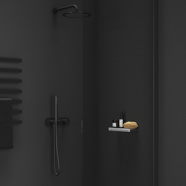 Kézizuhany, Ravak 980.20BLM Esőztető zuhanyfej köralakú, 250 mm, Black Matt X07P675