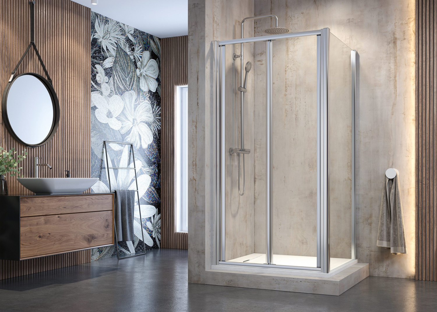 Zuhanyfal, Aquatek MASTER F6 70x185 átlátszó üveggel