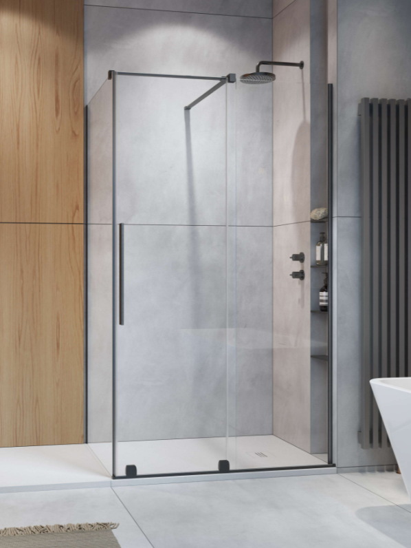 Zuhanykabin, Radaway Furo Brushed GunMetal KDJ szögletes zuhanykabin 150x110 átlátszó balos