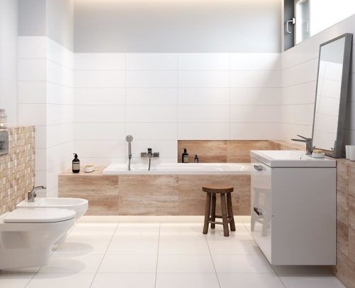 Csempe Cersanit, SIMPLE ART WHITE SATIN 20X60 G1 W476-009-1