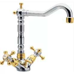   Mosdó csaptelep, Sapho REITANO ANTEA automata lefolyóval króm/arany 3372