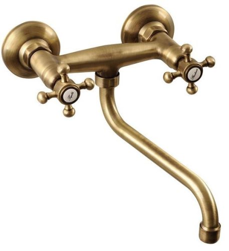 Mosogató csaptelep, REITANO ANTEA Fali csaptelep, bronz : 3066 Sapho