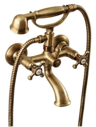 Kádtöltő csaptelep, Sapho REITANO ANTEA zuhanyszettel bronz 3016
