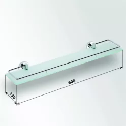  Polc, BEMETA OMEGA Economy üvegpolc, 60x13 cm, jégüveg: 104102212 Sapho