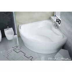   Hidromasszázs kád, M-Acryl Ancona  150x150, Wellness 22 fúvókás elektronikus