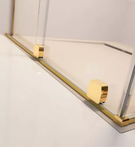 Zuhanykabin, Radaway Furo Gold KDJ szögletes arany zuhanykabin 100x75 átlátszó jobbos