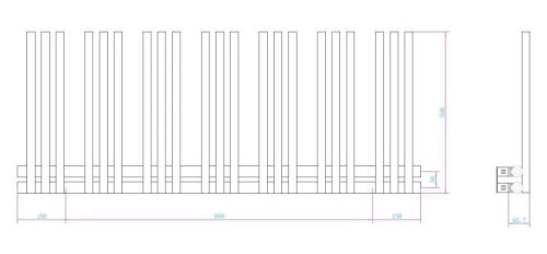 Egyenes radiátor, Arezzo design Linear Black 1200x500 törölközőszárító radiátor AR-LR12050B