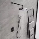 Falba süllyesztett csaptelep, Arezzo design Palmfield zuhanyszett, fekete AR-1160BL