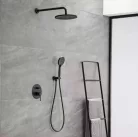 Falba süllyesztett csaptelep, Arezzo design Palmfield zuhanyszett, fekete AR-1160BL