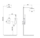 Falba süllyesztett csaptelep, Arezzo design Rockfield zuhanyszett, fekete AR-9960BL