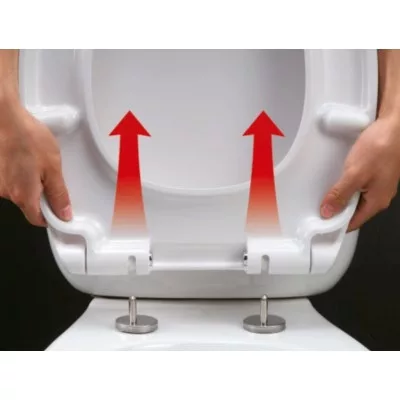 WC tető, Sapho LENA ülőke hidraulikus duroplast Soft Close inox 1703-113