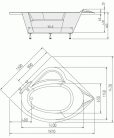 Kád, POLYSAN SIRIUS kád 130x130x43 cm : 49111 Sapho