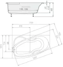 Kád, POLYSAN MAMBA kád 170x100x45 cm, bal : 76111 Sapho