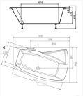 Kád, POLYSAN EVIA kád 160x100x47, jobb : 12611 Sapho