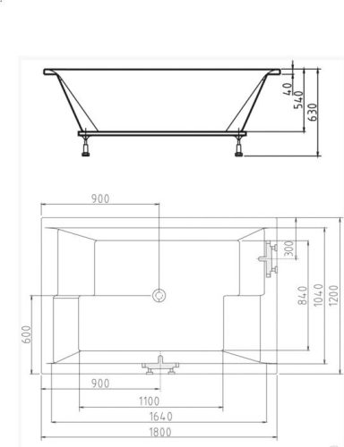Kád, POLYSAN DUPLA kád 180x120x54 : 13611 Sapho