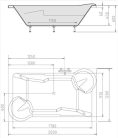 Kád, POLYSAN DUO kád 200x120x45 : 16111 Sapho