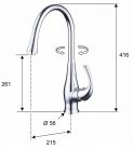 Mosogató csaptelep, Sapho PRIM 38cm króm PR21619