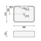 Mosdó, BALENA mosdó, lefolyó nélkül 48x13,5x37 cm: BH7013 Sapho