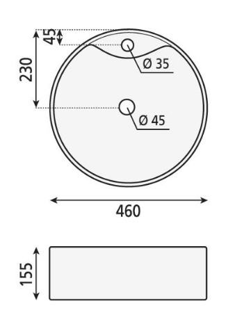 Mosdó, YAKARTA mosdó, kerek, lefolyó nélkül : BH7021 Sapho