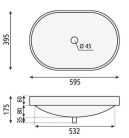 Mosdó, LIMA mosdó 59,5x17,5x3,9,5 cm : BH7022 Sapho