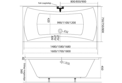 Kád, M-Acryl Amanda 180x80