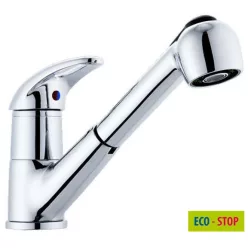   Mosogató csaptelep, AQUALINE KASIOPEA Mosogató-csaptelep, kihúzható zuhannyal, ECO-STOP: 1107-70