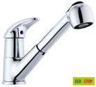 Mosogató csaptelep, AQUALINE KASIOPEA Mosogató-csaptelep, kihúzható zuhannyal, ECO-STOP: 1107-70