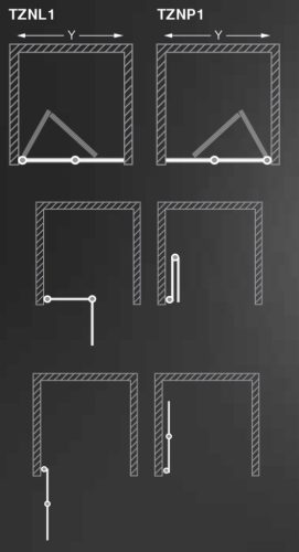 Zuhanyajtó, Roltechnik TZNP1/1100 egyszárnyas nyitható :RT