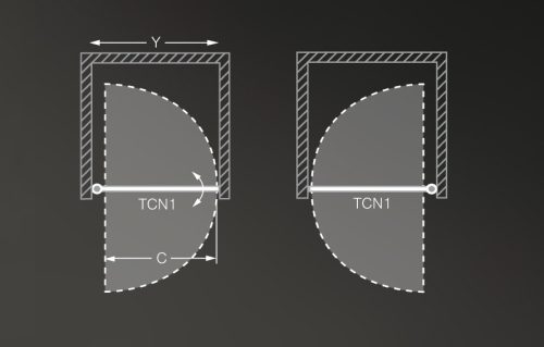 Zuhanyajtó, Roltechnik TCN1/900 egyszárnyas nyitható :RT