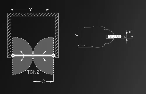 Zuhanyajtó, Roltechnik TCN2/1200 kétszárnyas nyitható :RT