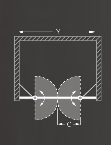 Zuhanyajtó, Roltechnik TDN2/1400 kétszárnyas nyitható : RT