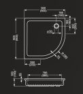 Zuhanytálca, Roltechnik Hawaii 900x900 íves :RT