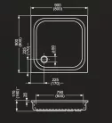Zuhanytálca, Roltechnik Cola 900x900 szögletes
