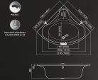 Kád, Roltechnik Sabrina Neo 150x150 akril sarok : RT