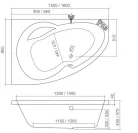 Kád, Roltechnik Harmonia 160x95 aszimmetrikus sarok : RT