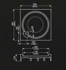 Zuhanytálca, Roltechnik Aloha-P/900 szögletes Sanipro