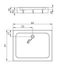 Zuhanytálca, Radaway Laros D 120x80 akril zuhanyálca előlappal