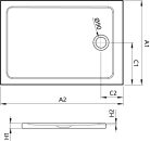 Zuhanytálca, Radaway Doros F 120x80 akril zuhanytálca