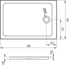 Zuhanytálca, Radaway Doros F 140x80 akril zuhanytálca