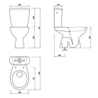 WC, AQUALINE Migel WC kombi alsó kifolyású LC2258