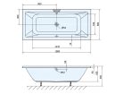 Kád, AQUALINE NISA 180x80x42 kád, 142 l: A1880