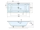 Kád, AQUALINE NISA 180x80x42 kád, 142 l: A1880
