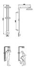 Zuhanyszett, AQUALINE TOUR zuhanyoszlop aluminium, magasság 1100 mm SL030