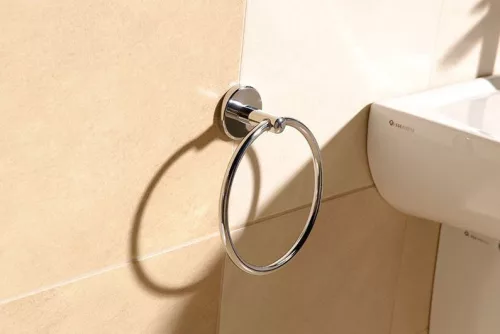 Törölközőtartó, AQUALINE SAMBA törölközőtartó, kör, króm: SB106