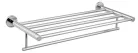 Törölközőtartó, AQUALINE SAMBA törölközőtartó polc 63x21 cm króm SB114