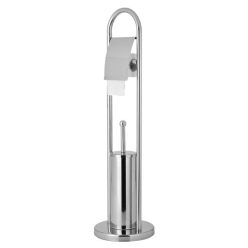   WC-kefe tartó, AQUALINE SAMBA álló WC-kefe és papírtartó, króm: SB131